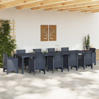 vidaXL Garden Table Anthracite 350 x 100 x 74 cm Poly Rattan