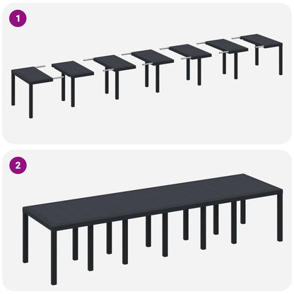 vidaXL Garden Table Anthracite 350 x 100 x 74 cm Poly Rattan
