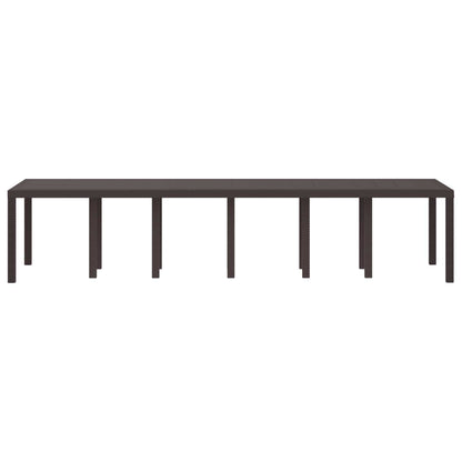 vidaXL Garden Table Brown 350 x 100 x 74 cm Poly Rattan