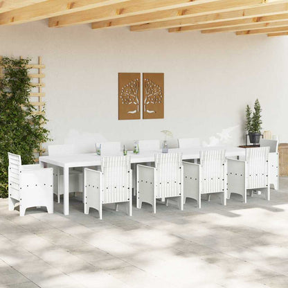 vidaXL Garden Table White 350 x 100 x 74 cm Poly Rattan