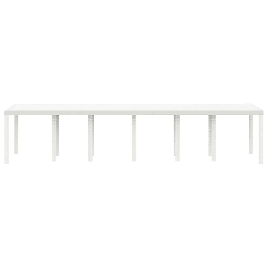 vidaXL Garden Table White 350 x 100 x 74 cm Poly Rattan