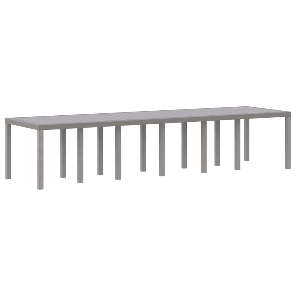 vidaXL Garden Table Light Grey 350 x 100 x 74 cm Poly Rattan