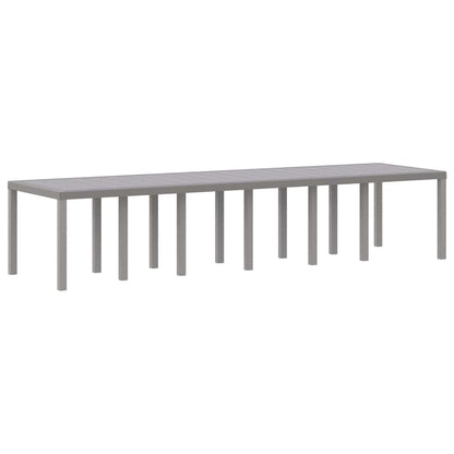 vidaXL Garden Table Light Grey 350 x 100 x 74 cm Poly Rattan