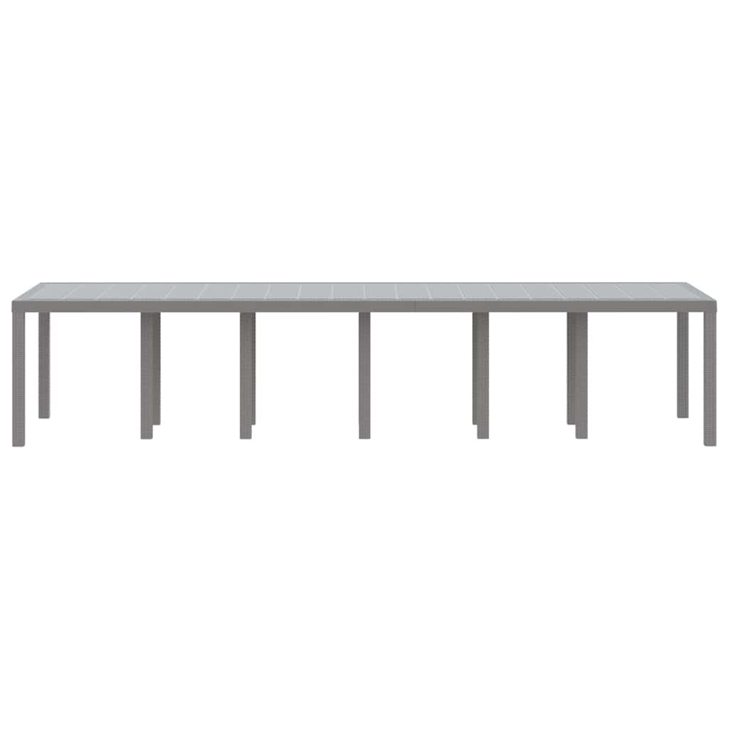vidaXL Garden Table Light Grey 350 x 100 x 74 cm Poly Rattan