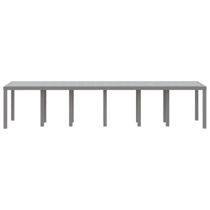 vidaXL Garden Table Light Grey 350 x 100 x 74 cm Poly Rattan