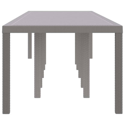 vidaXL Garden Table Light Grey 350 x 100 x 74 cm Poly Rattan