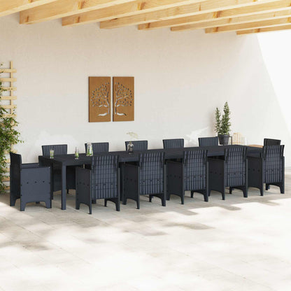 vidaXL Garden Table Anthracite 400 x 100 x 73 cm Poly Rattan