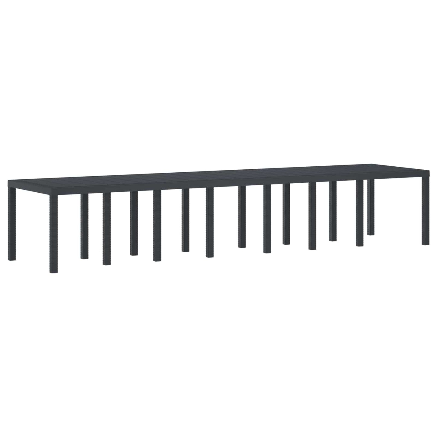 vidaXL Garden Table Anthracite 400 x 100 x 73 cm Poly Rattan
