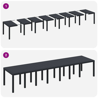 vidaXL Garden Table Anthracite 400 x 100 x 73 cm Poly Rattan