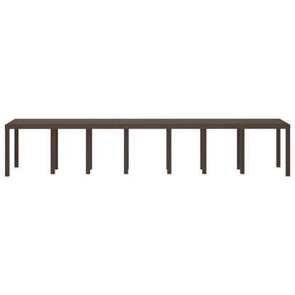 vidaXL Garden Table Brown 400 x 100 x 73 cm Poly Rattan
