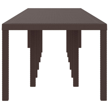 vidaXL Garden Table Brown 400 x 100 x 73 cm Poly Rattan