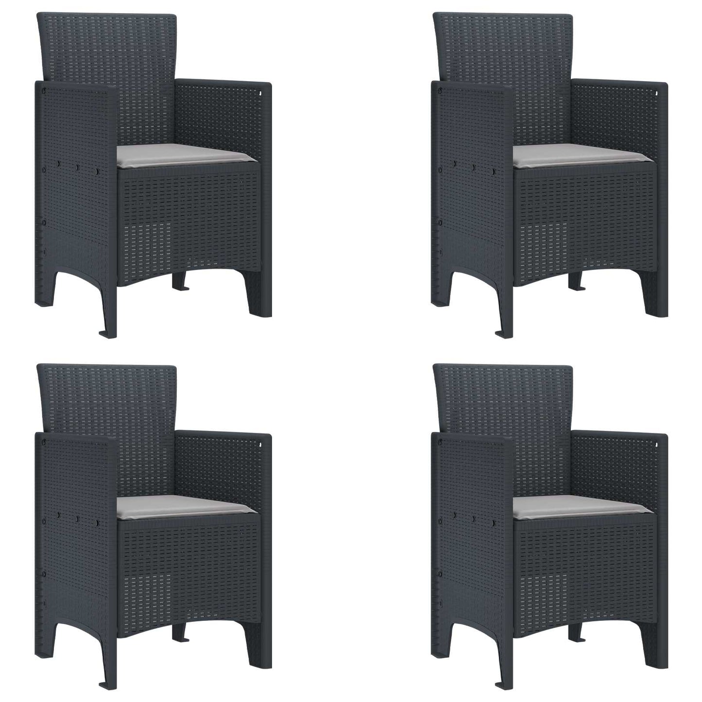 vidaXL Garden Dining Set 5 pcs Anthracite Polypropylene