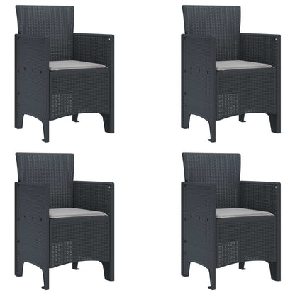 vidaXL Garden Dining Set 5 pcs Anthracite Polypropylene