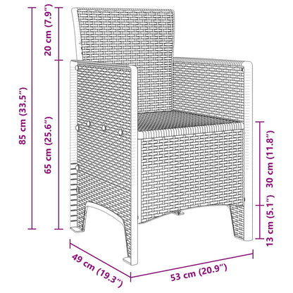 vidaXL Garden Dining Set 5 pcs Brown Polypropylene