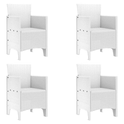 vidaXL Garden Dining Set 5 pcs White Polypropylene