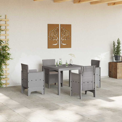 vidaXL Garden Dining Set 5 pcs Light Grey Polypropylene