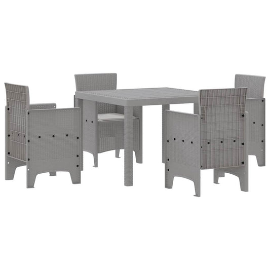 vidaXL Garden Dining Set 5 pcs Light Grey Polypropylene