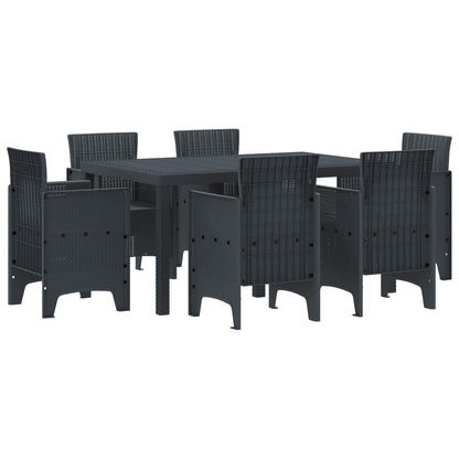 vidaXL Garden Dining Set 7 pcs Anthracite Polt rattan