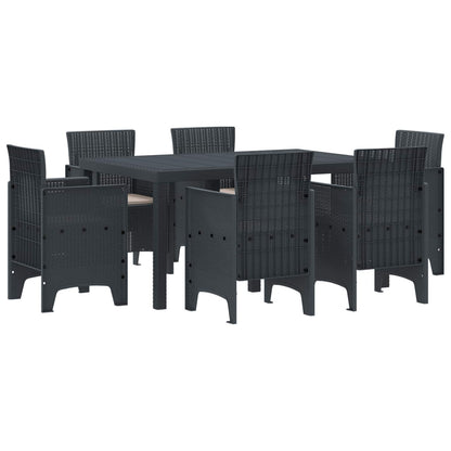 vidaXL Garden Dining Set 7 pcs Anthracite Polt rattan