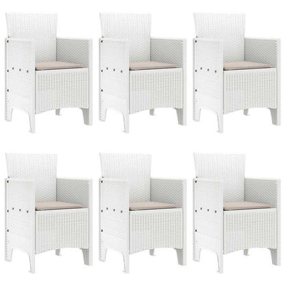 vidaXL Garden Dining Set 7 pcs White Polt rattan