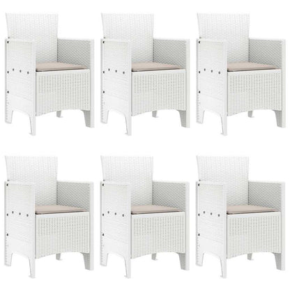 vidaXL Garden Dining Set 7 pcs White Polt rattan