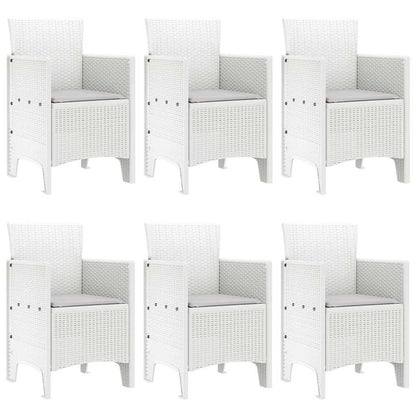 vidaXL Garden Dining Set 7 pcs White Polt rattan