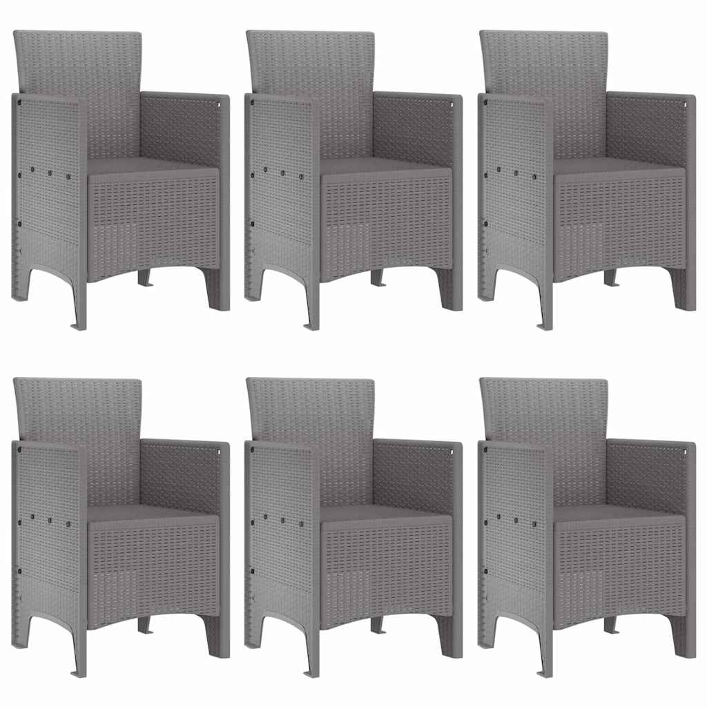 vidaXL Garden Dining Set 7 pcs Light Grey Polt rattan