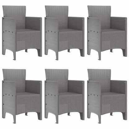 vidaXL Garden Dining Set 7 pcs Light Grey Polt rattan