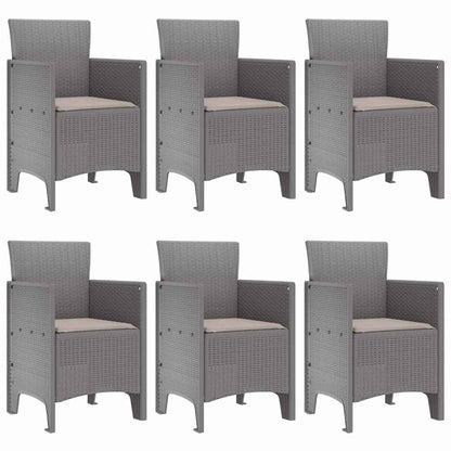 vidaXL Garden Dining Set 7 pcs Light Grey Polt rattan