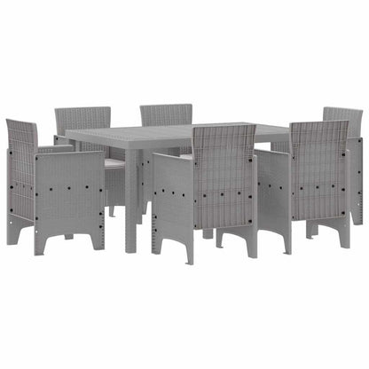 vidaXL Garden Dining Set 7 pcs Light Grey Polt rattan