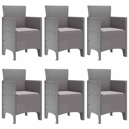 vidaXL Garden Dining Set 7 pcs Light Grey Polt rattan