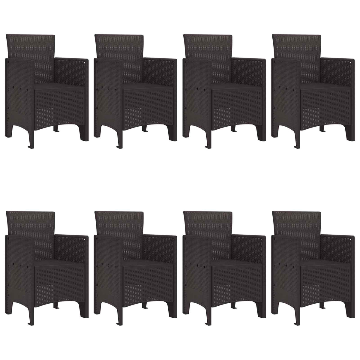 vidaXL Garden Dining Set 9 pcs Brown Polypropylene