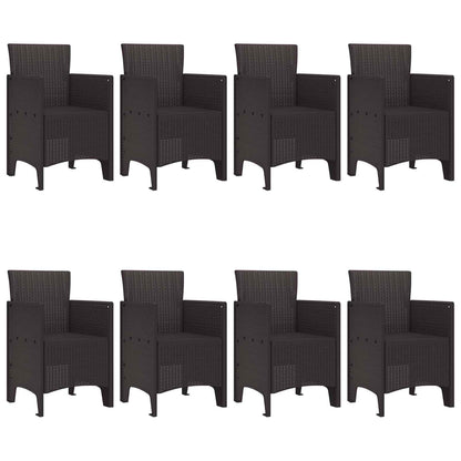 vidaXL Garden Dining Set 9 pcs Brown Polypropylene