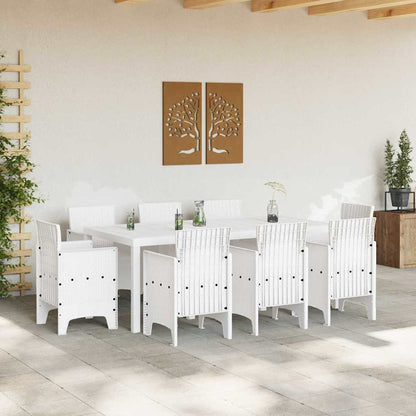 vidaXL Garden Dining Set 9 pcs White Polypropylene