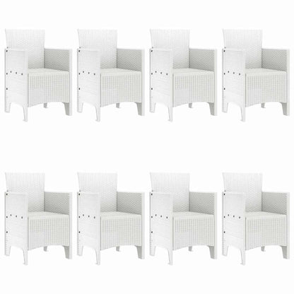 vidaXL Garden Dining Set 9 pcs White Polypropylene