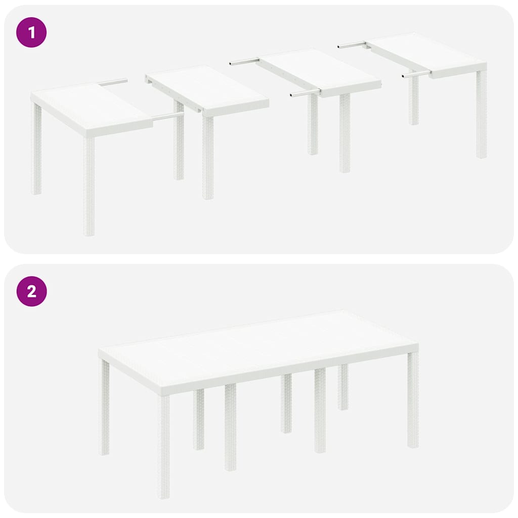 vidaXL Garden Dining Set 9 pcs White Polypropylene