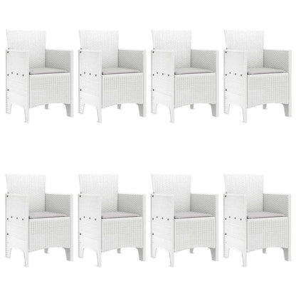 vidaXL Garden Dining Set 9 pcs White Polypropylene