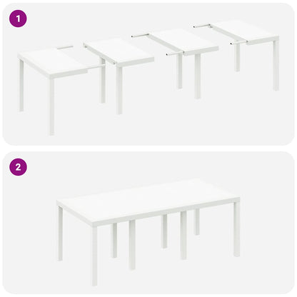vidaXL Garden Dining Set 9 pcs White Polypropylene