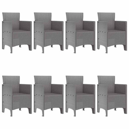 vidaXL Garden Dining Set 9 pcs Light Grey Polypropylene