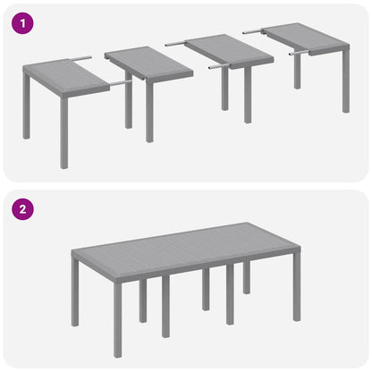 vidaXL Garden Dining Set 9 pcs Light Grey Polypropylene