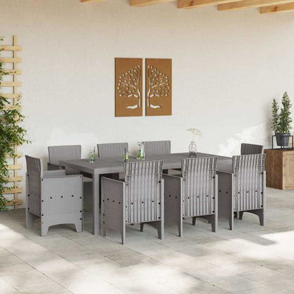 vidaXL Garden Dining Set 9 pcs Light Grey Polypropylene