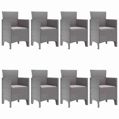 vidaXL Garden Dining Set 9 pcs Light Grey Polypropylene