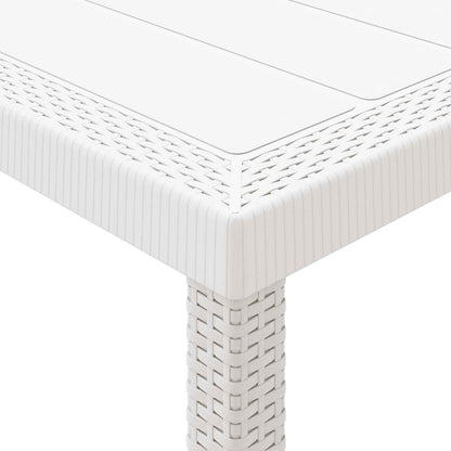 vidaXL Garden Dining Set 11 pcs White Polypropylene