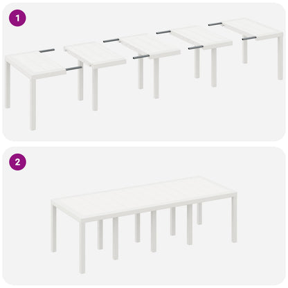 vidaXL Garden Dining Set 11 pcs White Polypropylene