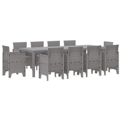 vidaXL Garden Dining Set 11 pcs Light Grey Polypropylene