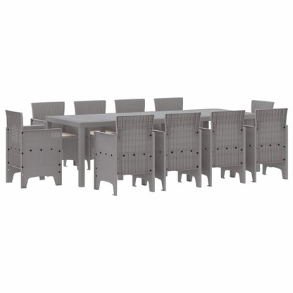 vidaXL Garden Dining Set 11 pcs Light Grey Polypropylene