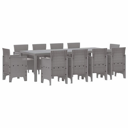 vidaXL Garden Dining Set 11 pcs Light Grey Polypropylene