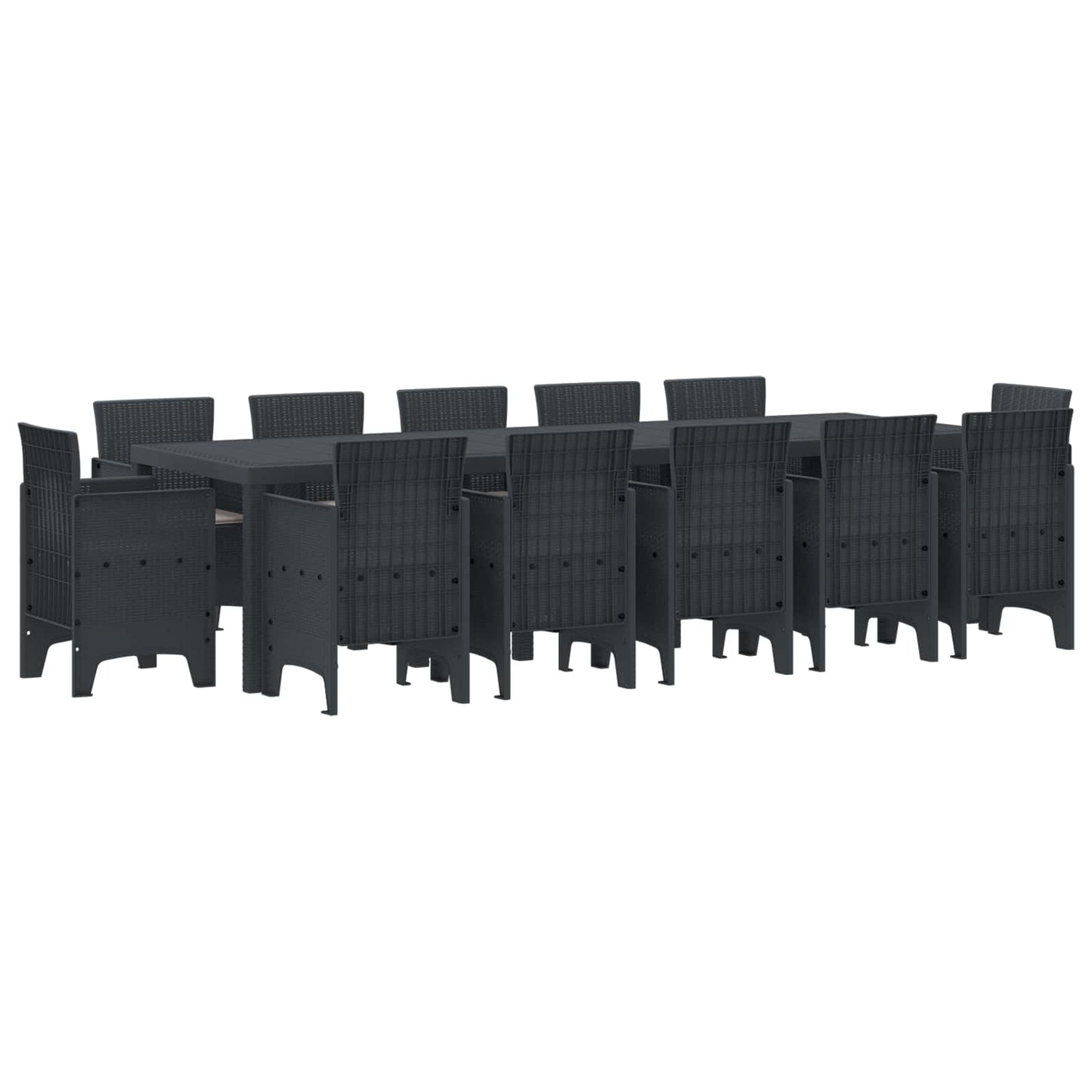 vidaXL Garden Dining Set 13 pcs Anthracite Synthetic rattan