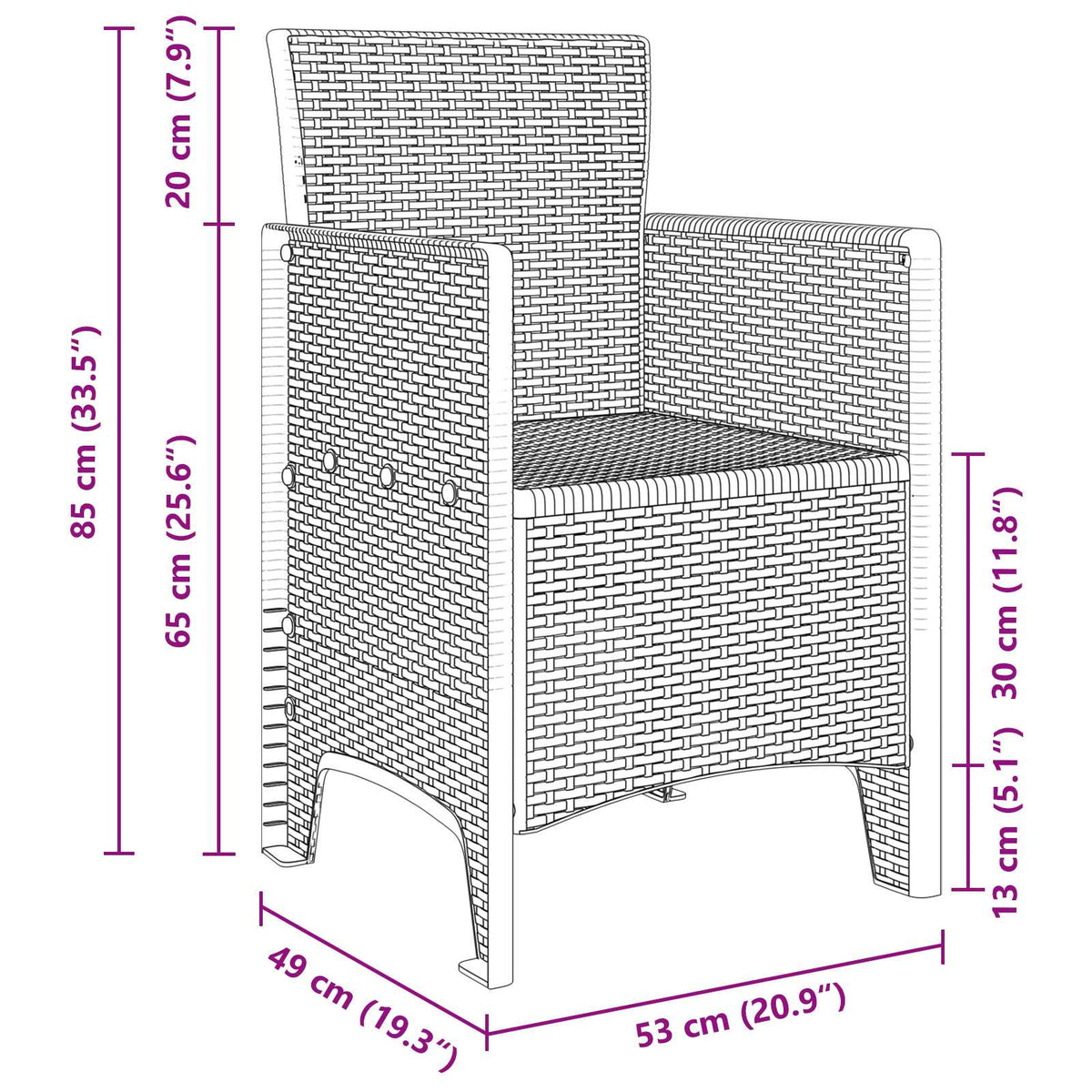 vidaXL Garden Dining Set 13 pcs Brown Poly rattan