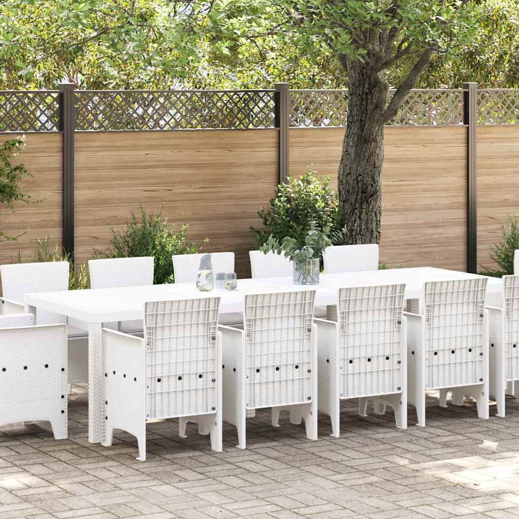 vidaXL Garden Dining Set 13 pcs White and Light grey
